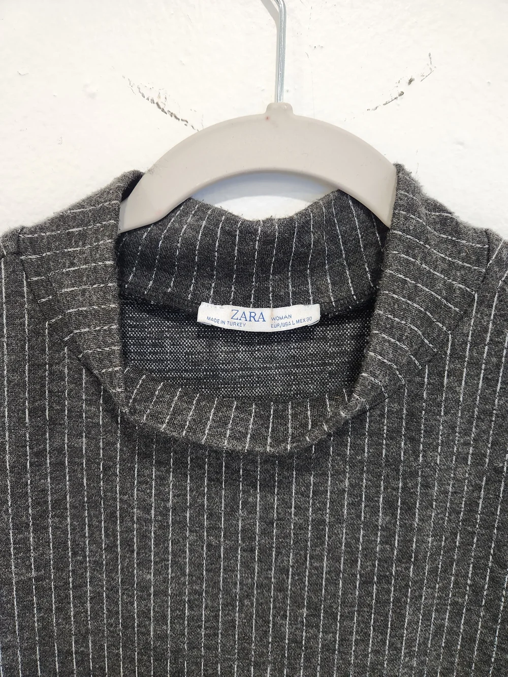 Zara Charcoal Rib-Knit Midi Dress with Front Pockets - Picture 5 of 9